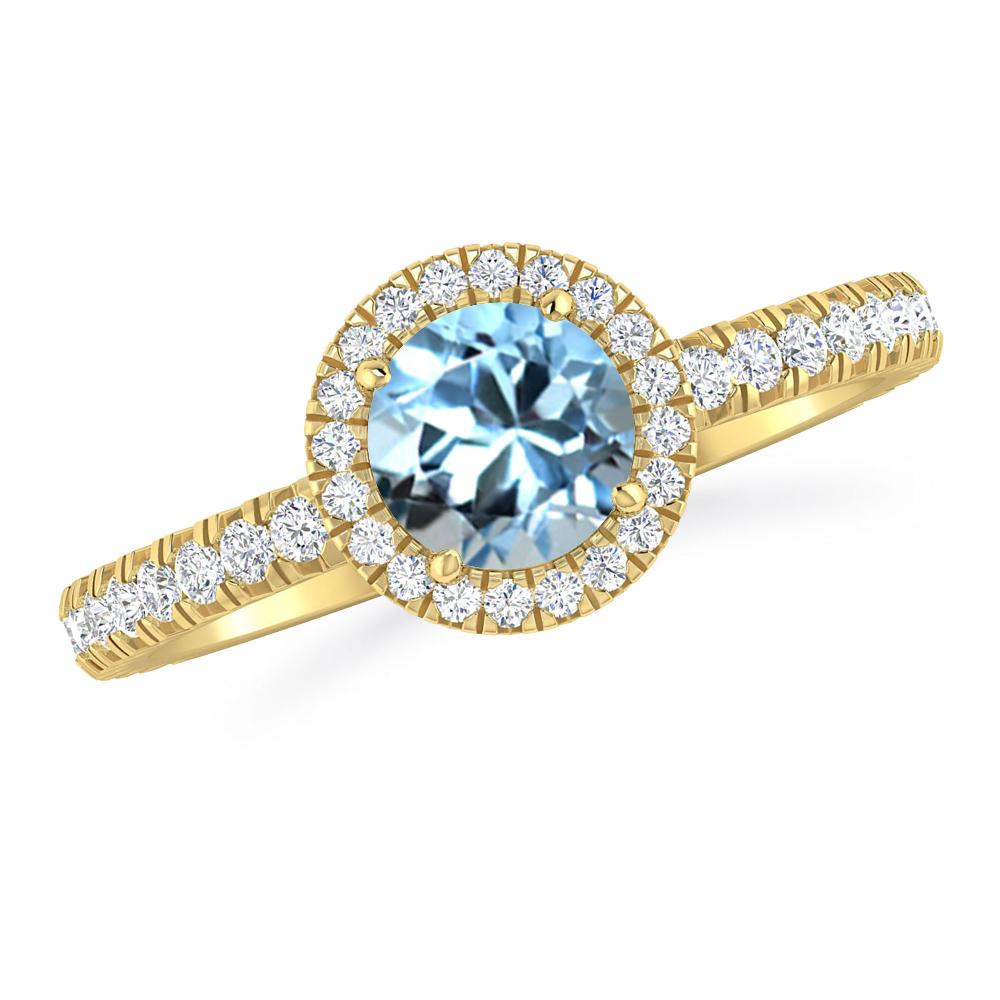 Yellow Gold - Aquamarine
