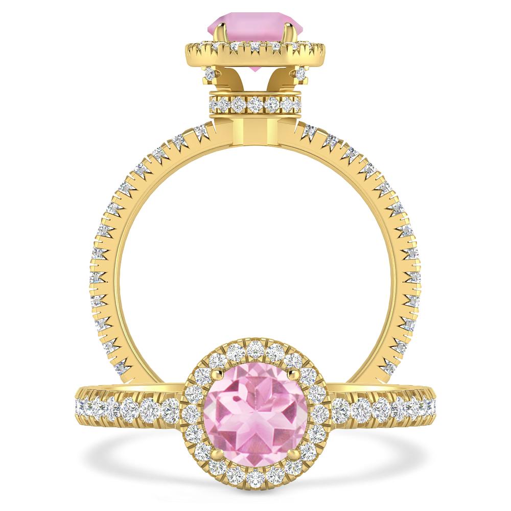 Yellow Gold - Pink Tourmaline