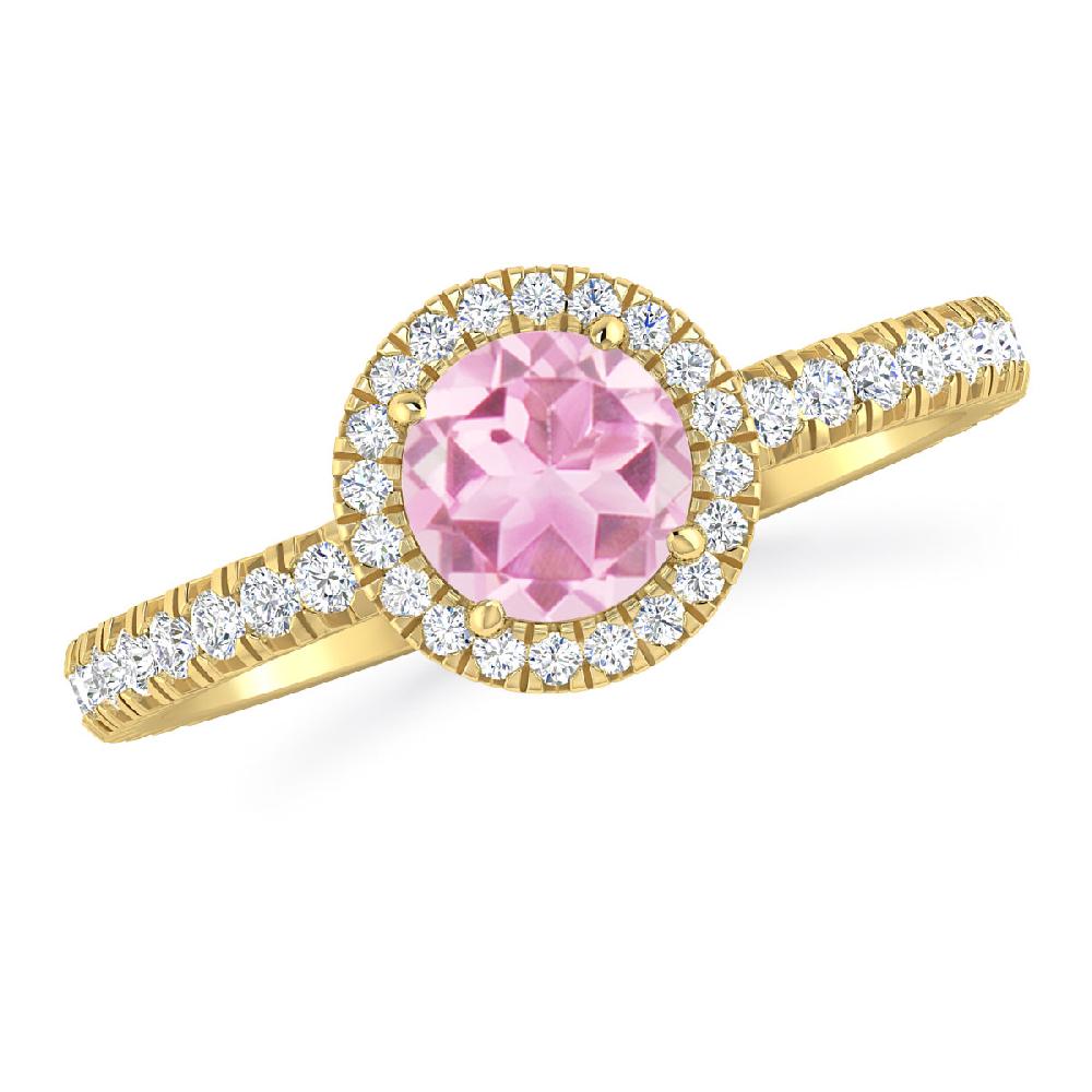 Yellow Gold - Pink Tourmaline