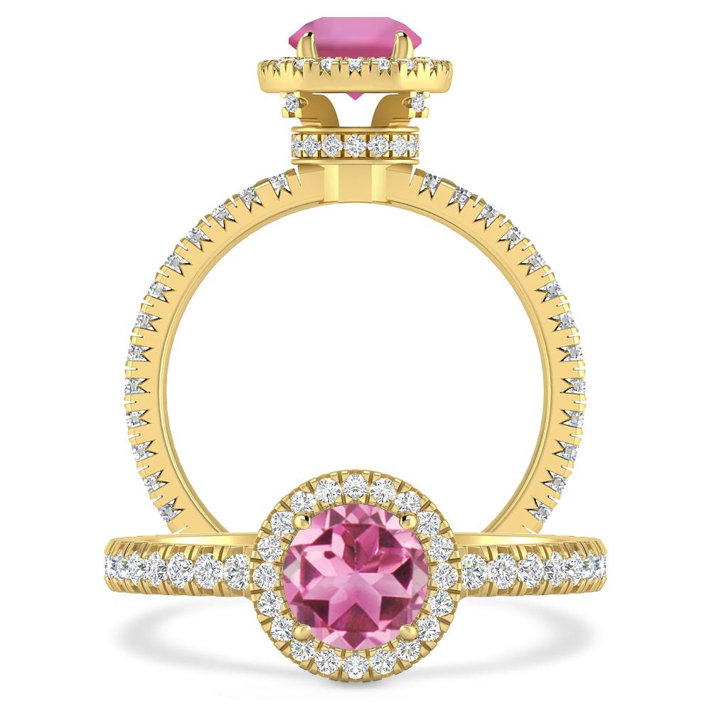 Yellow Gold - Pink Tourmaline
