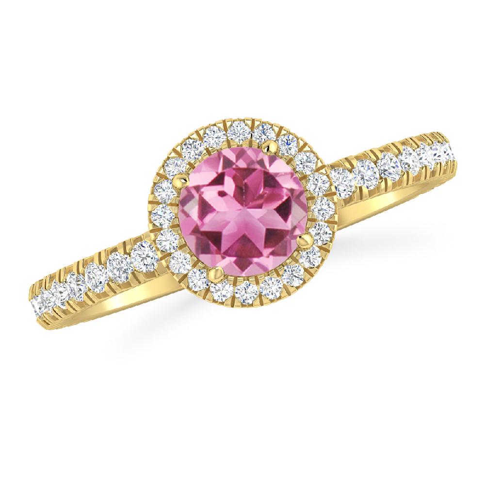 Yellow Gold - Pink Tourmaline