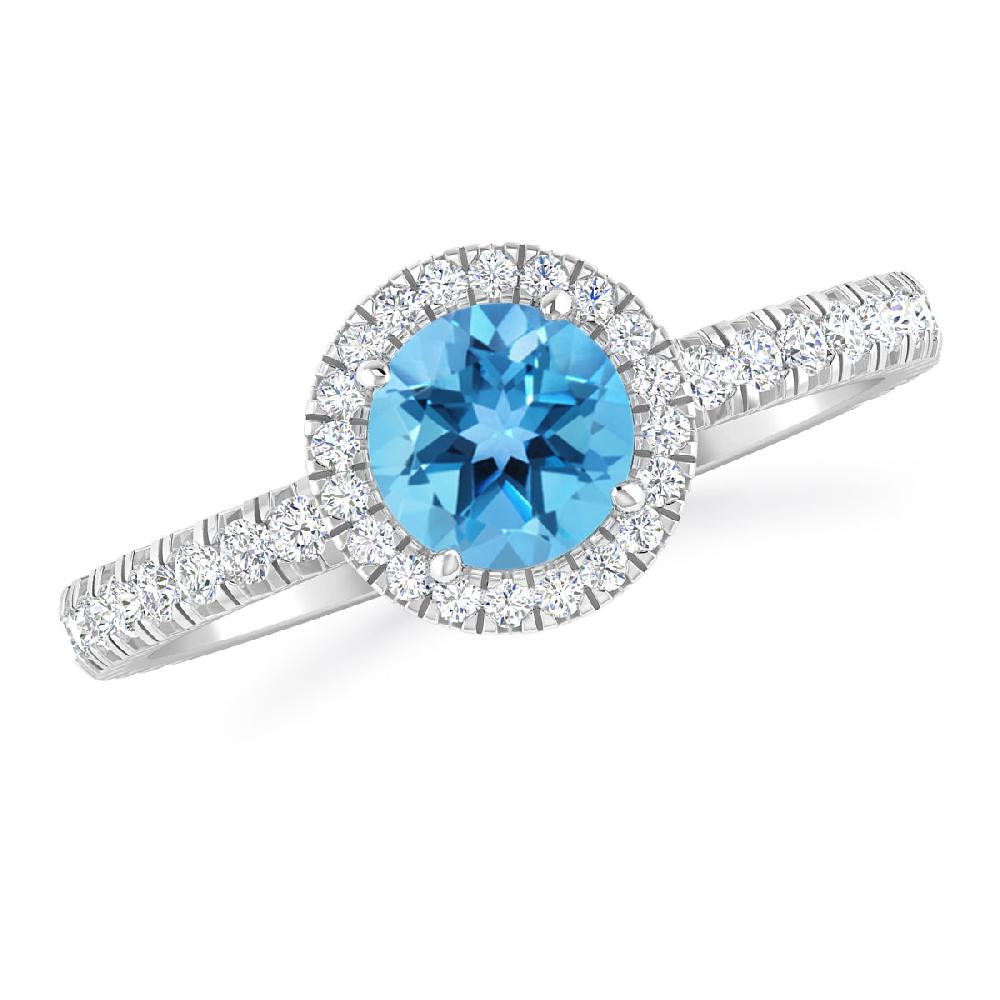 White Gold - Blue Topaz