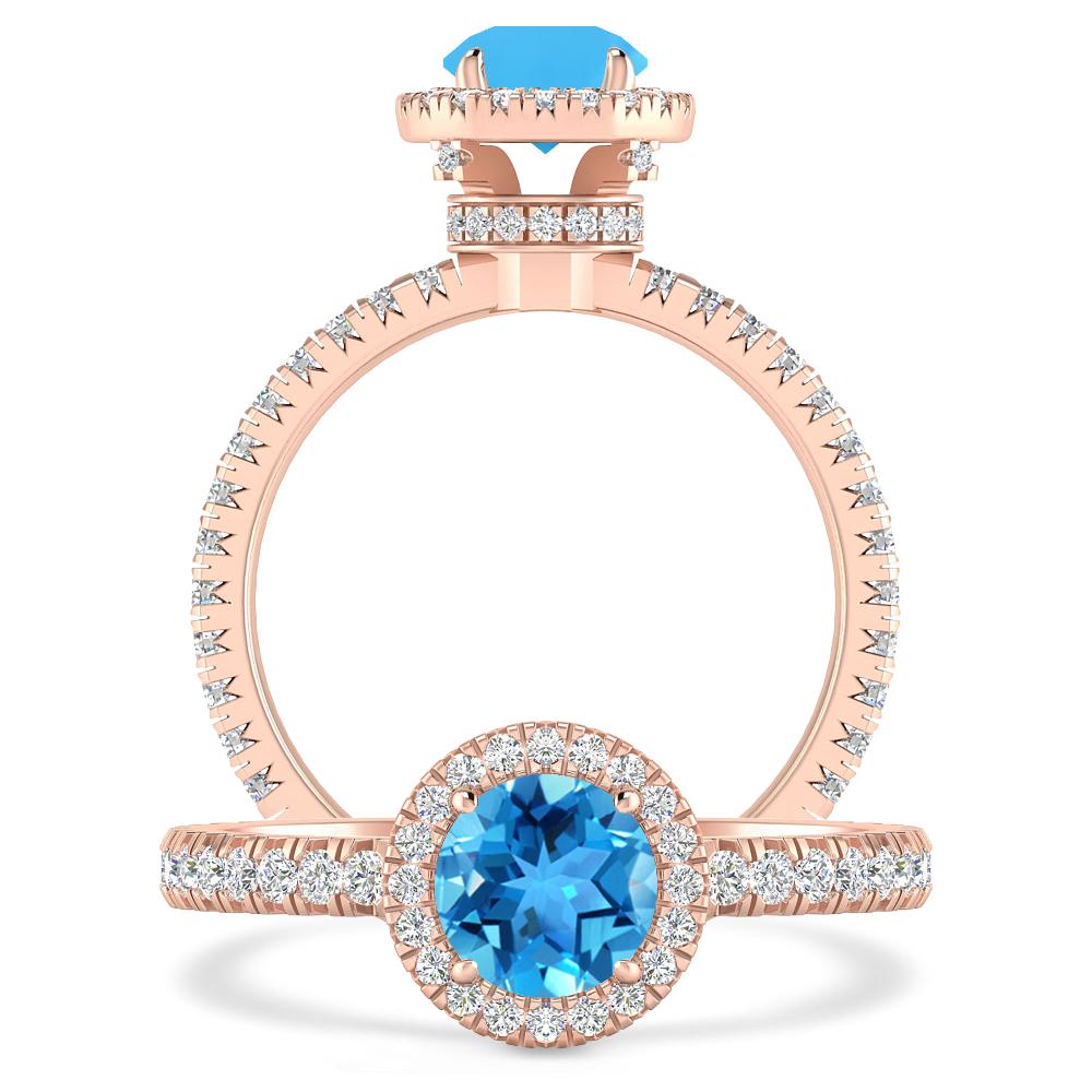 Rose Gold - Blue Topaz