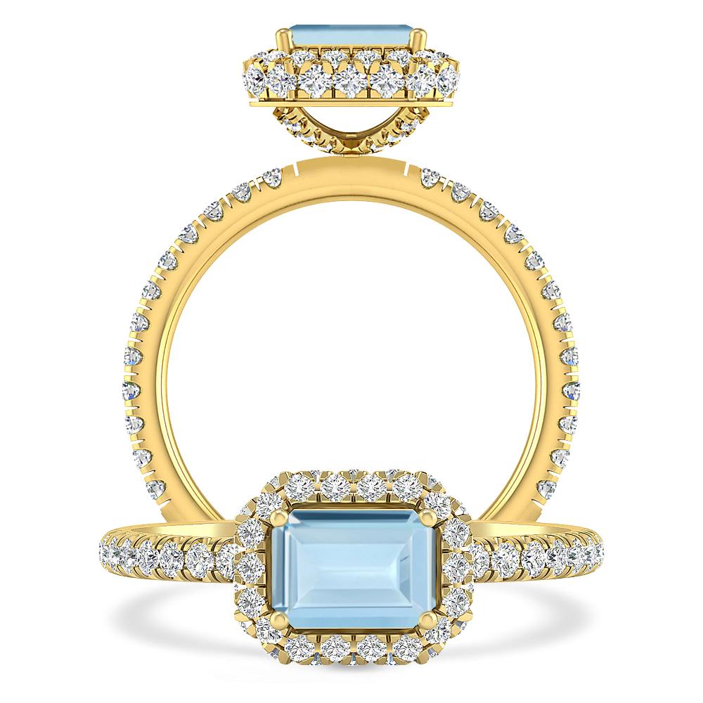 Yellow Gold - Aquamarine