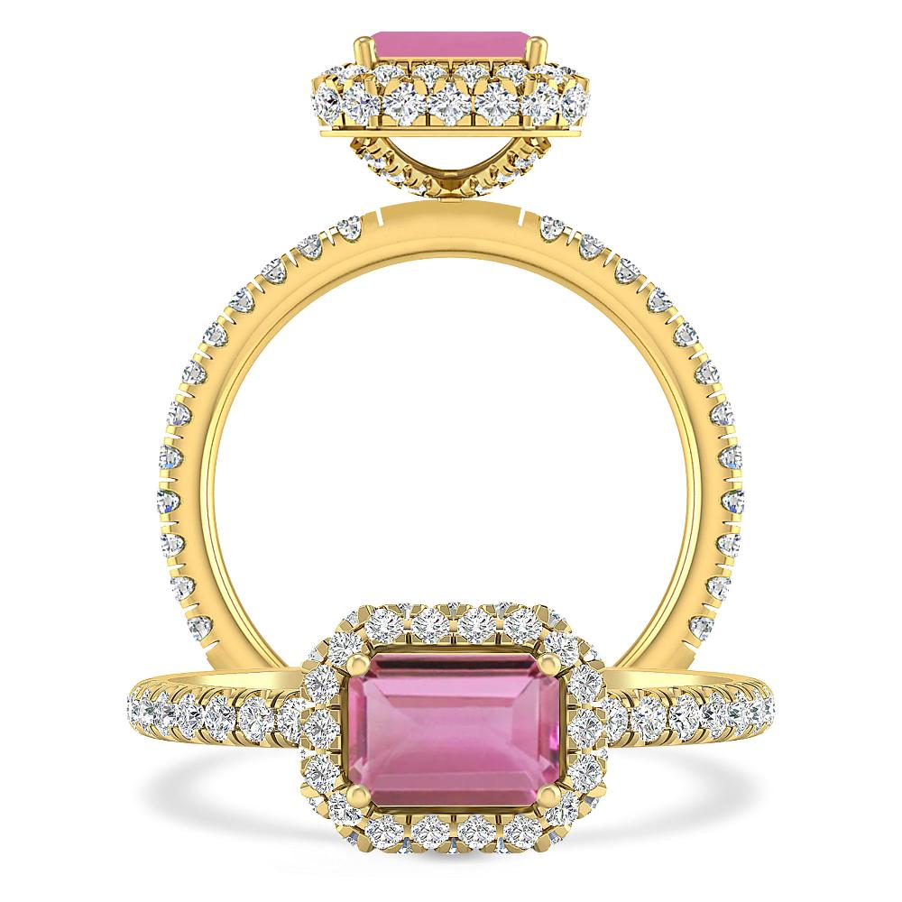 Yellow Gold - Pink Tourmaline