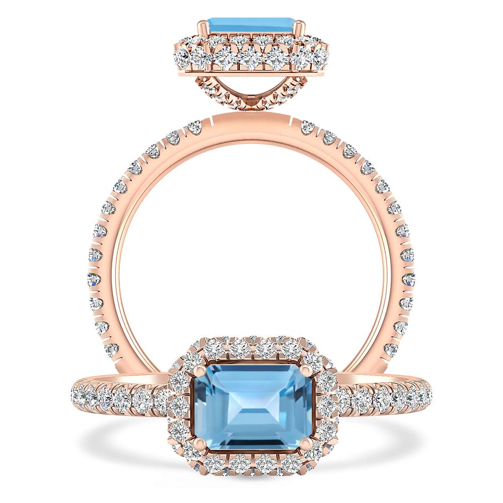 Rose Gold - Blue Topaz