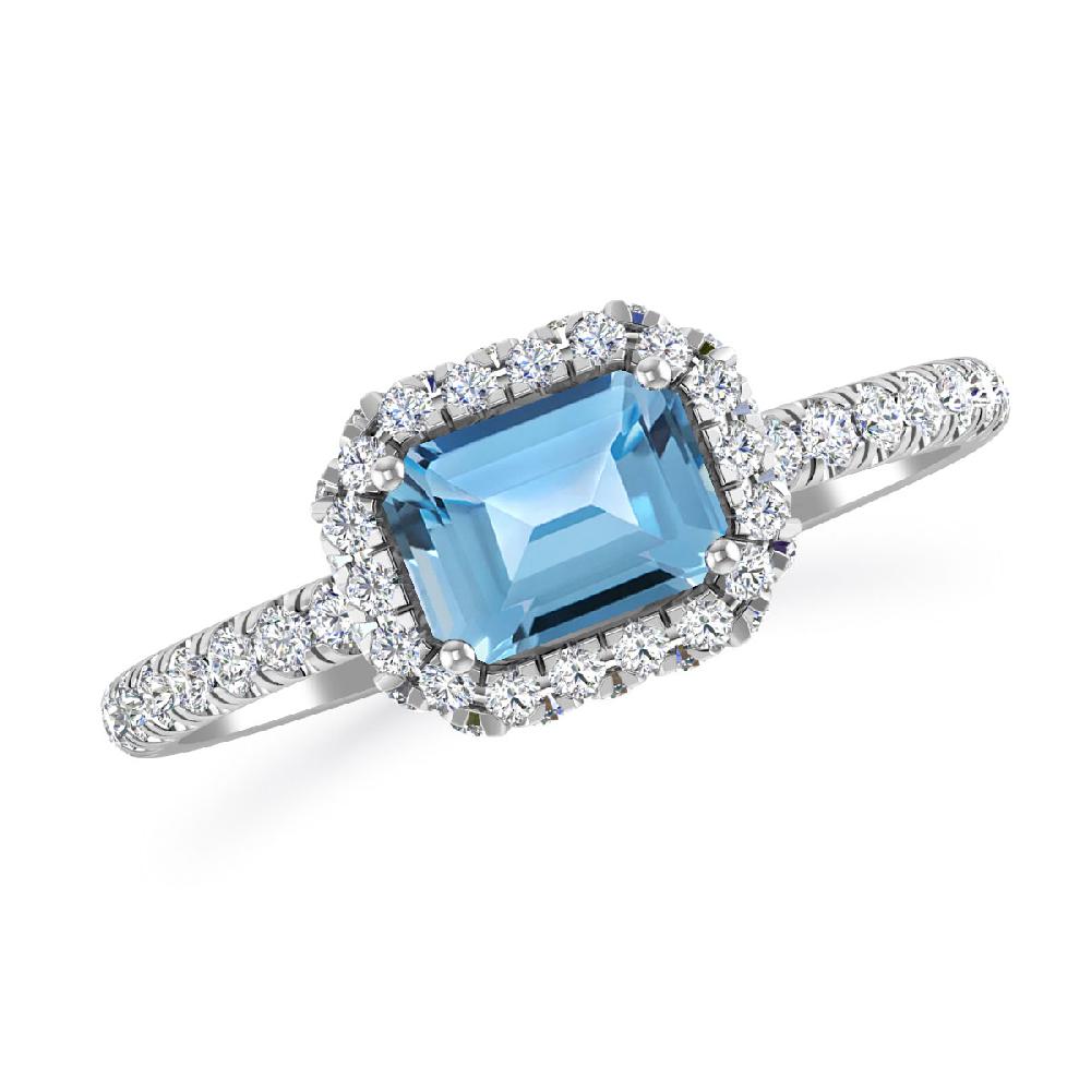 White Gold - Blue Topaz
