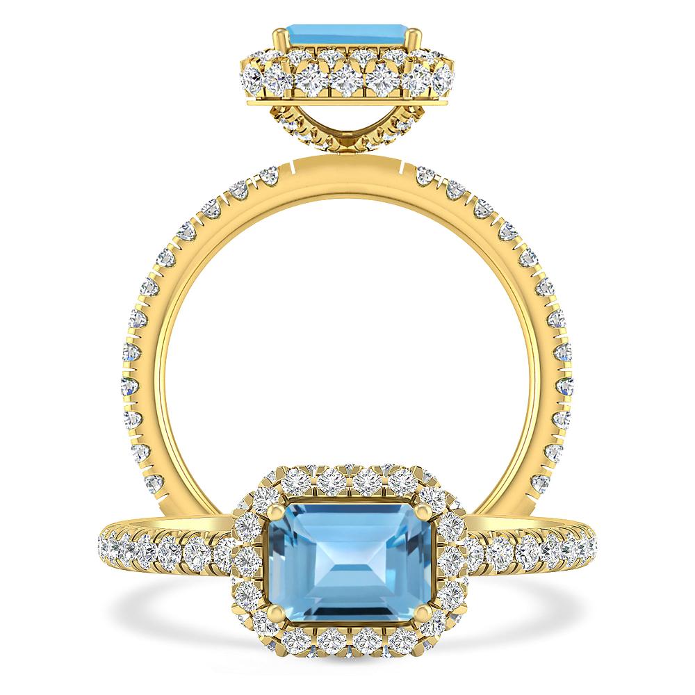 Yellow Gold - Blue Topaz