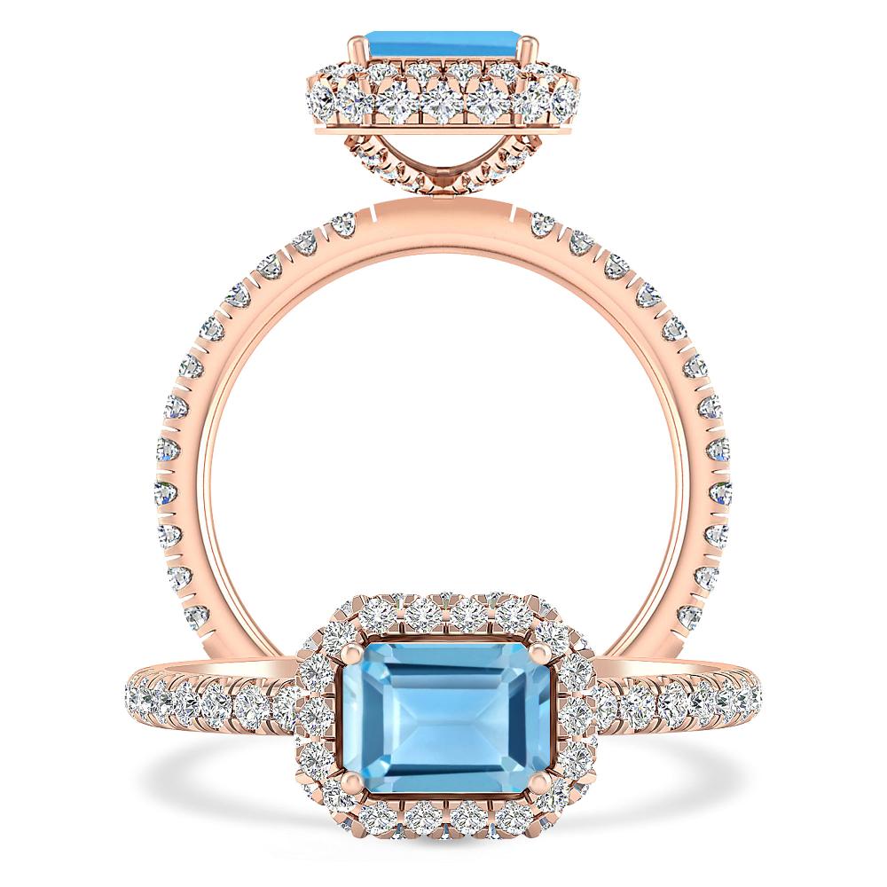 Rose Gold - Blue Topaz