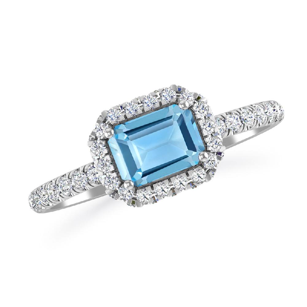 White Gold - Blue Topaz