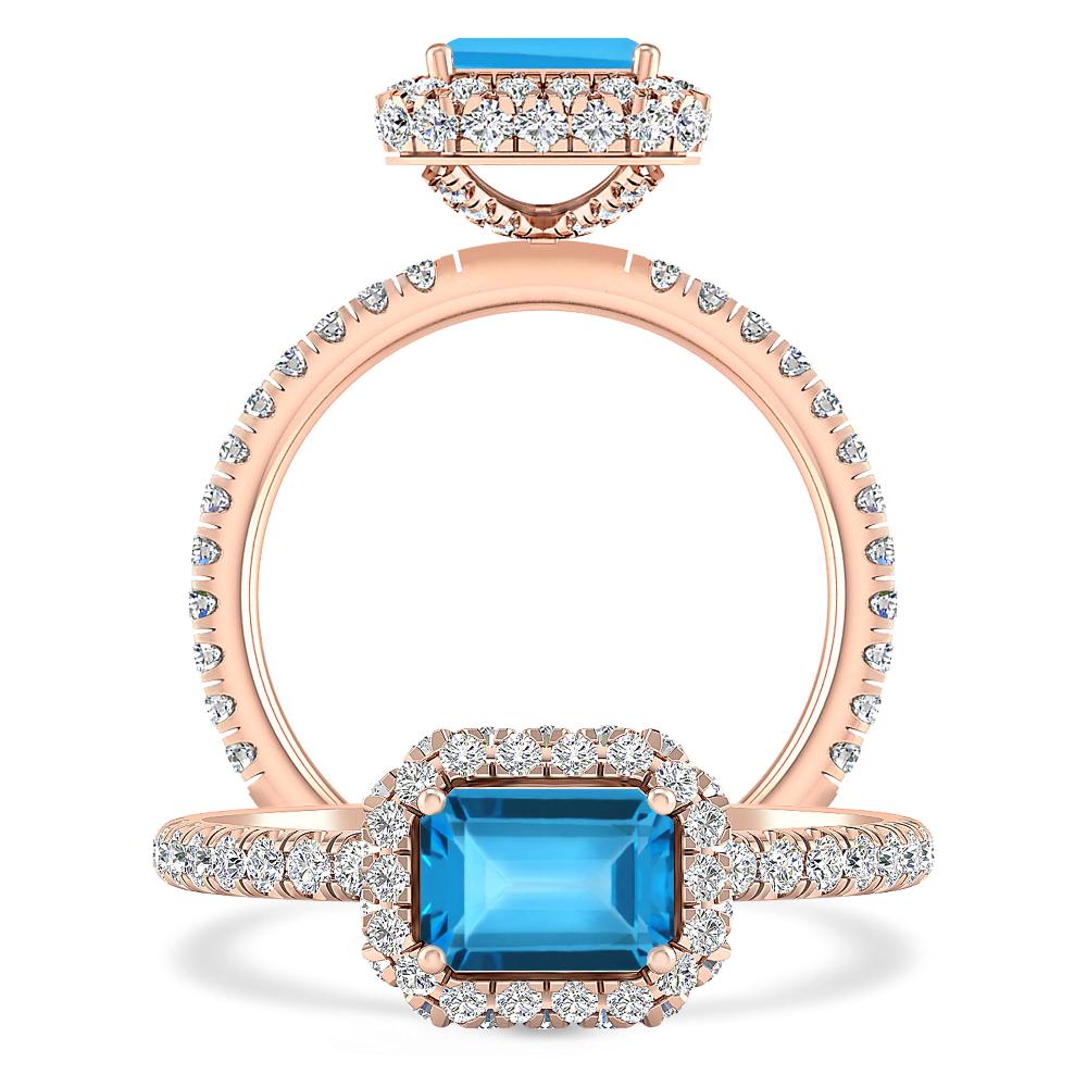 Rose Gold - Blue Topaz