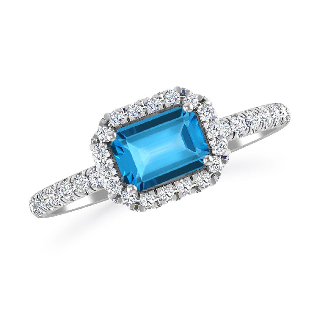 White Gold - Blue Topaz