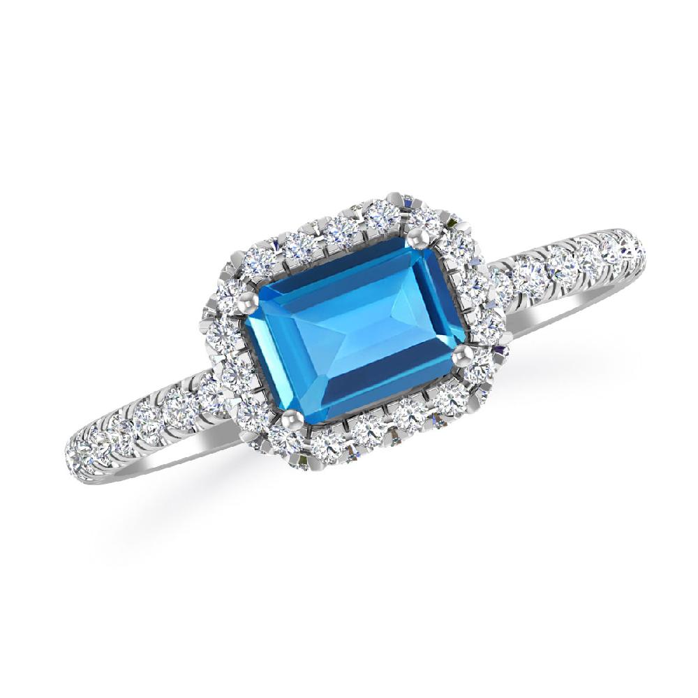 White Gold - Blue Topaz