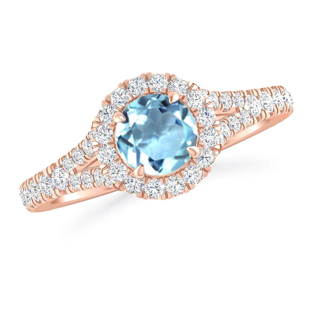 Rose Gold - Aquamarine