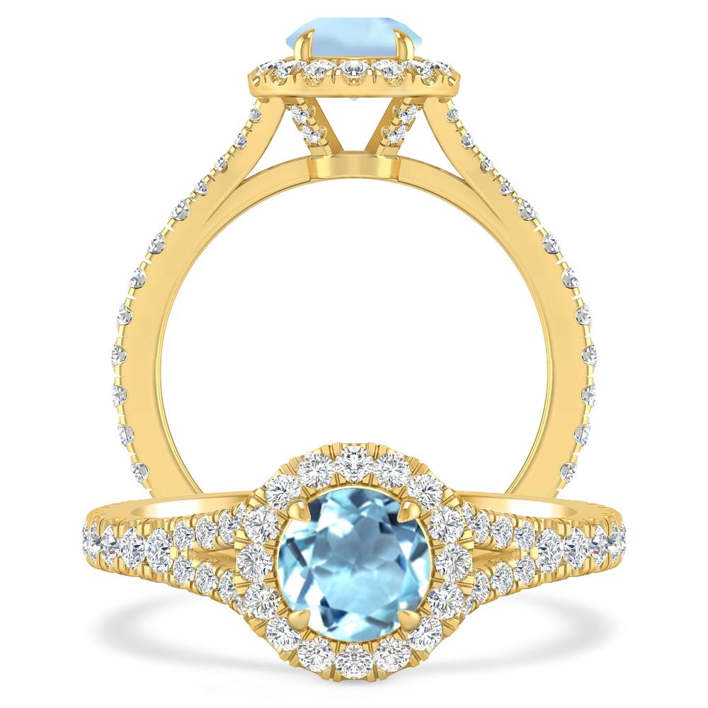 Yellow Gold - Aquamarine