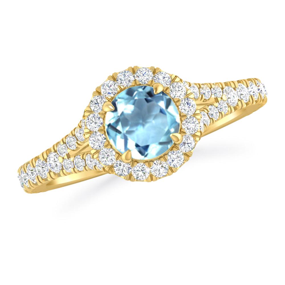 Yellow Gold - Aquamarine