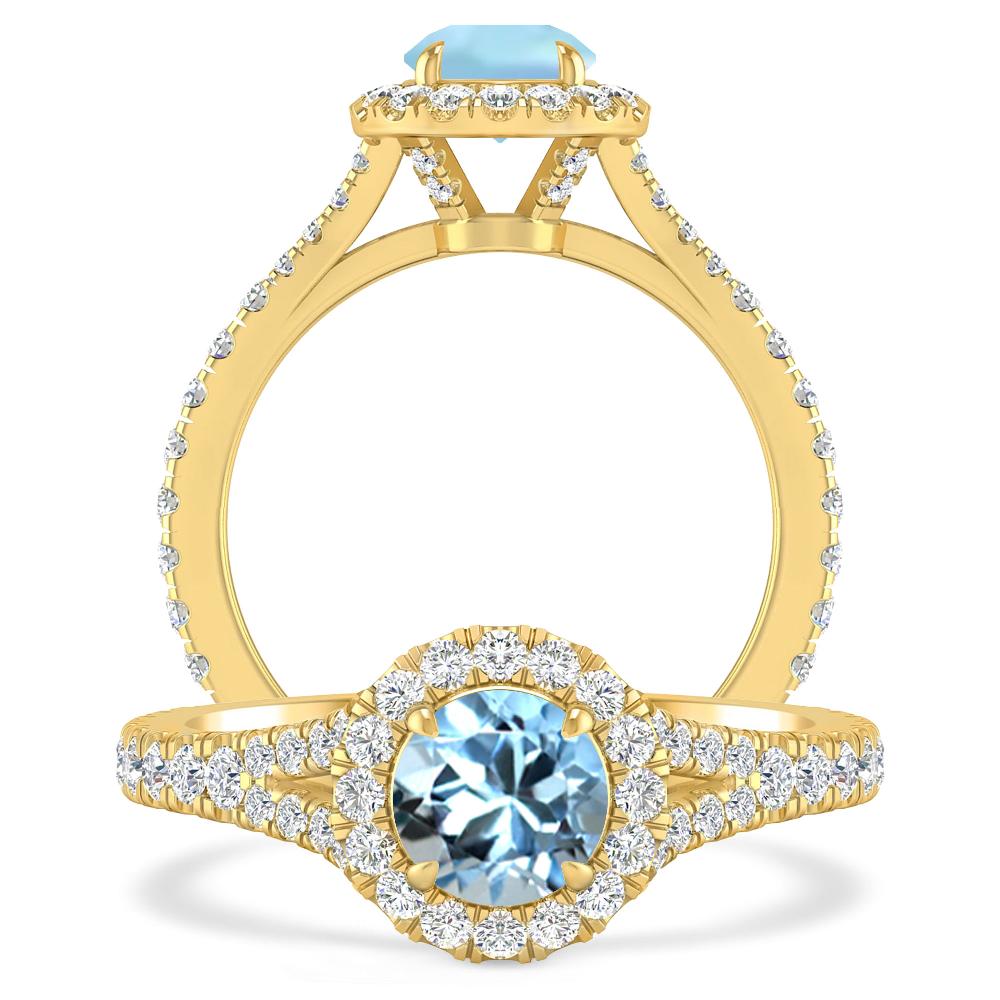 Yellow Gold - Aquamarine