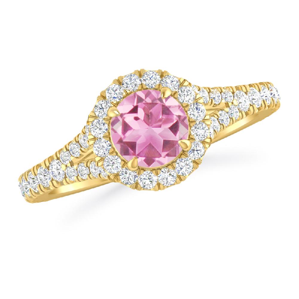 Yellow Gold - Pink Tourmaline