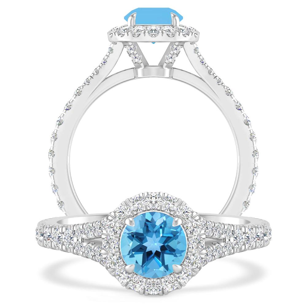 White Gold - Blue Topaz
