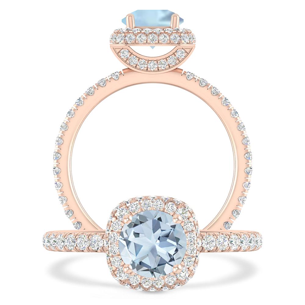 Rose Gold - Aquamarine