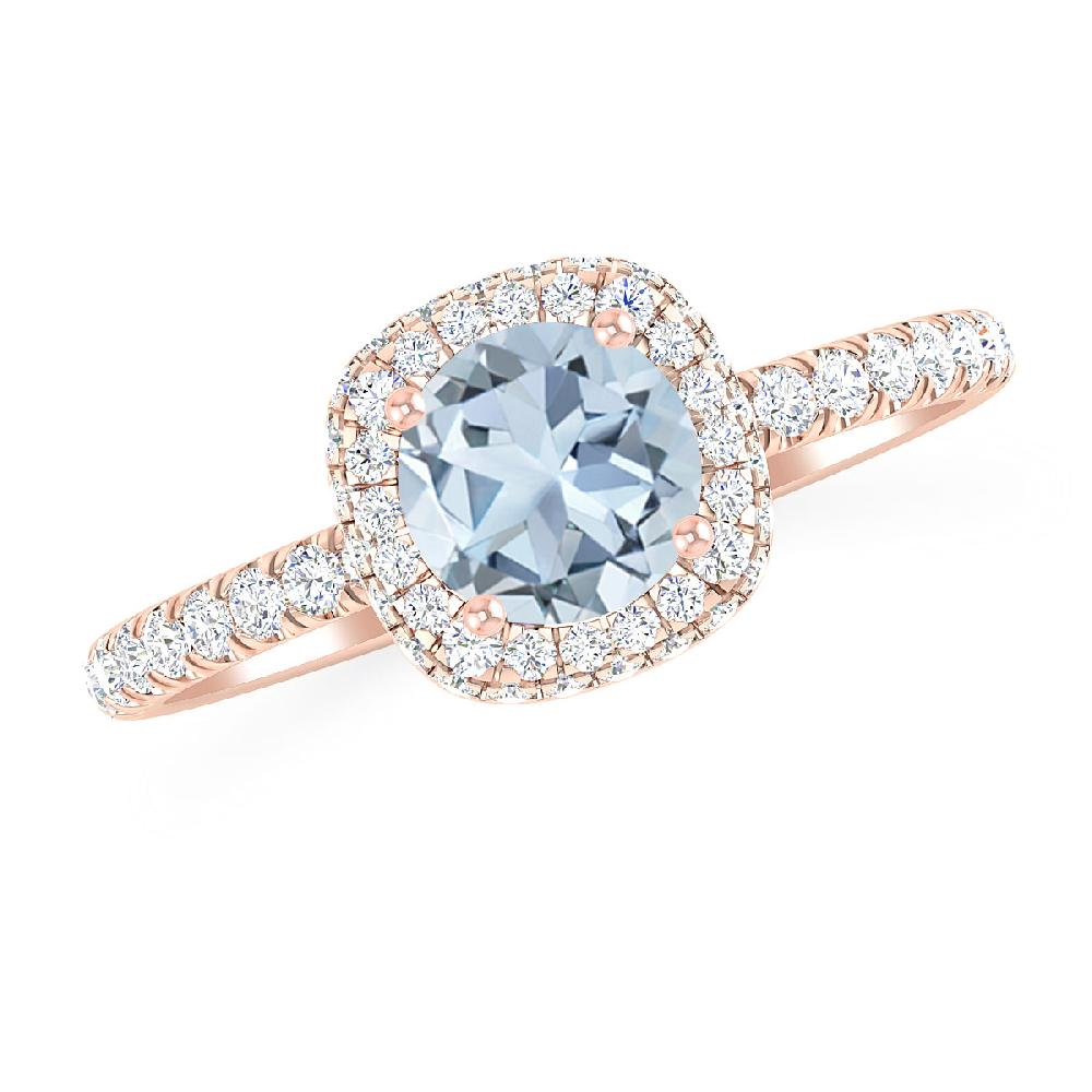 Rose Gold - Aquamarine