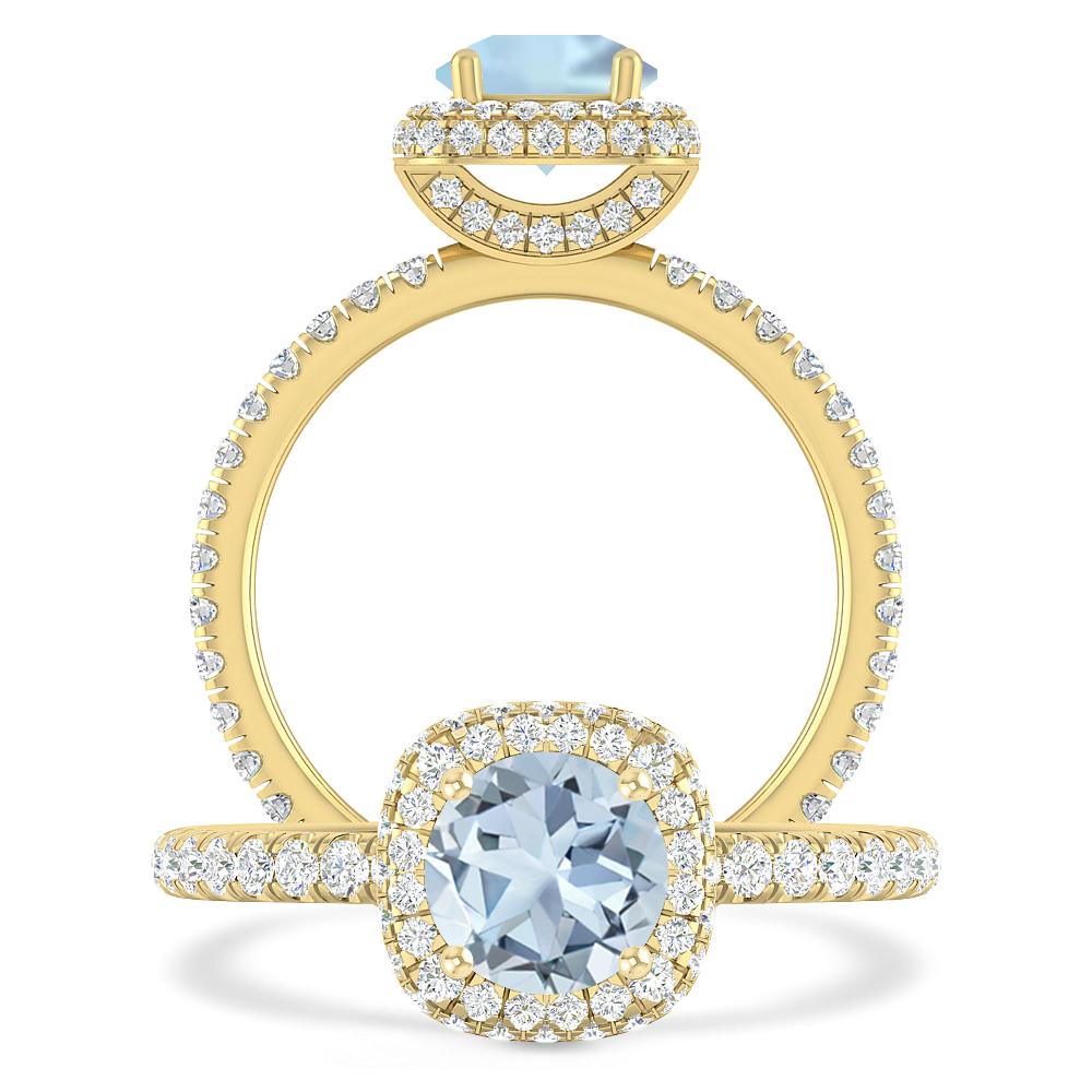 Yellow Gold - Aquamarine