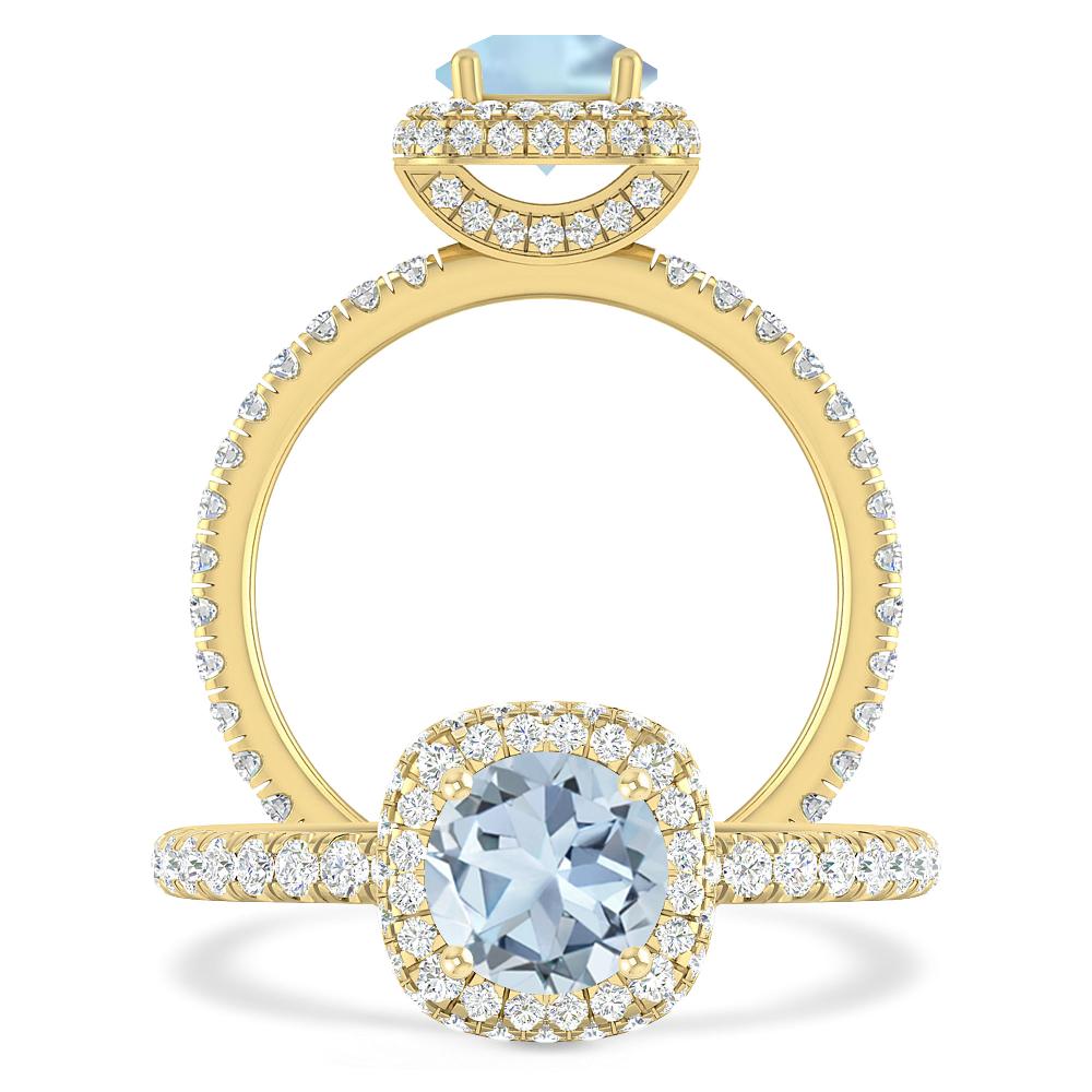 Yellow Gold - Aquamarine