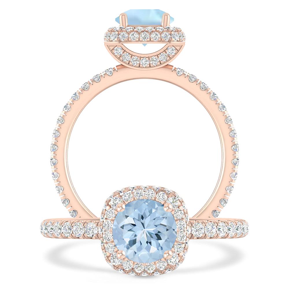 Rose Gold - Aquamarine