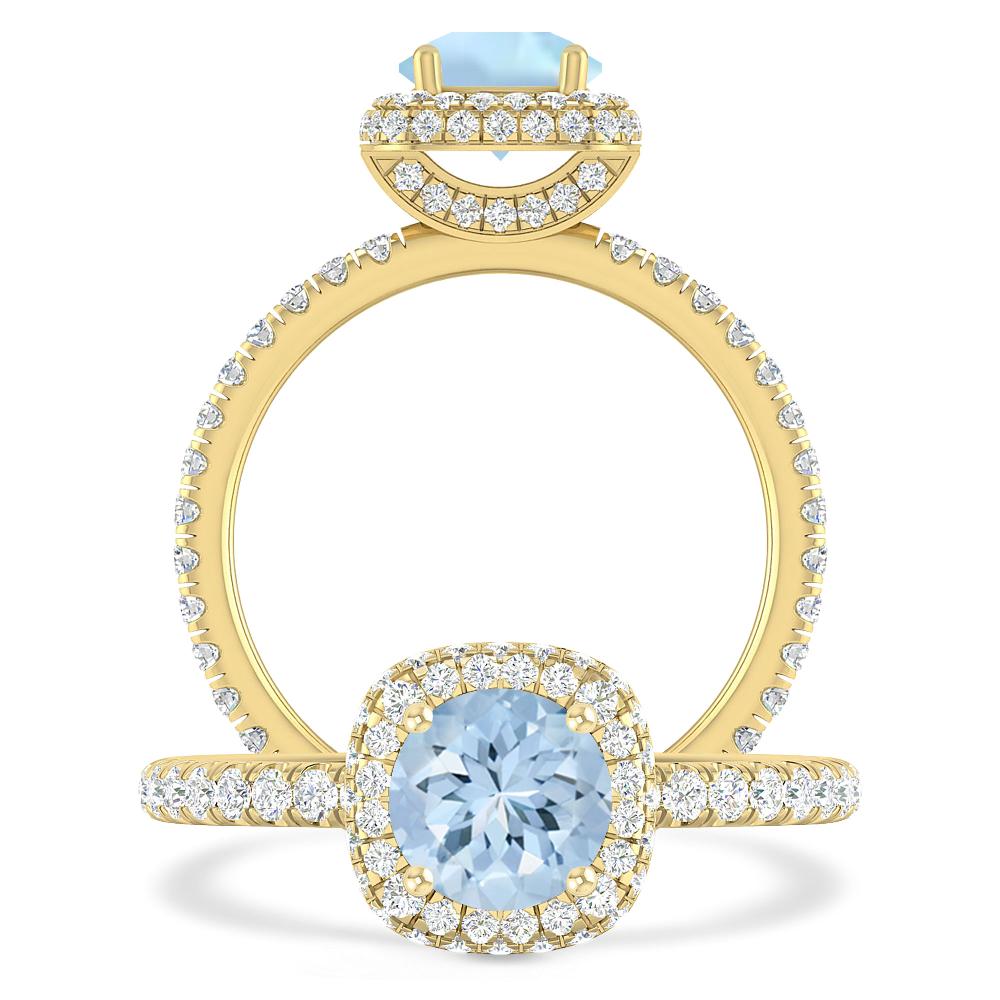 Yellow Gold - Aquamarine