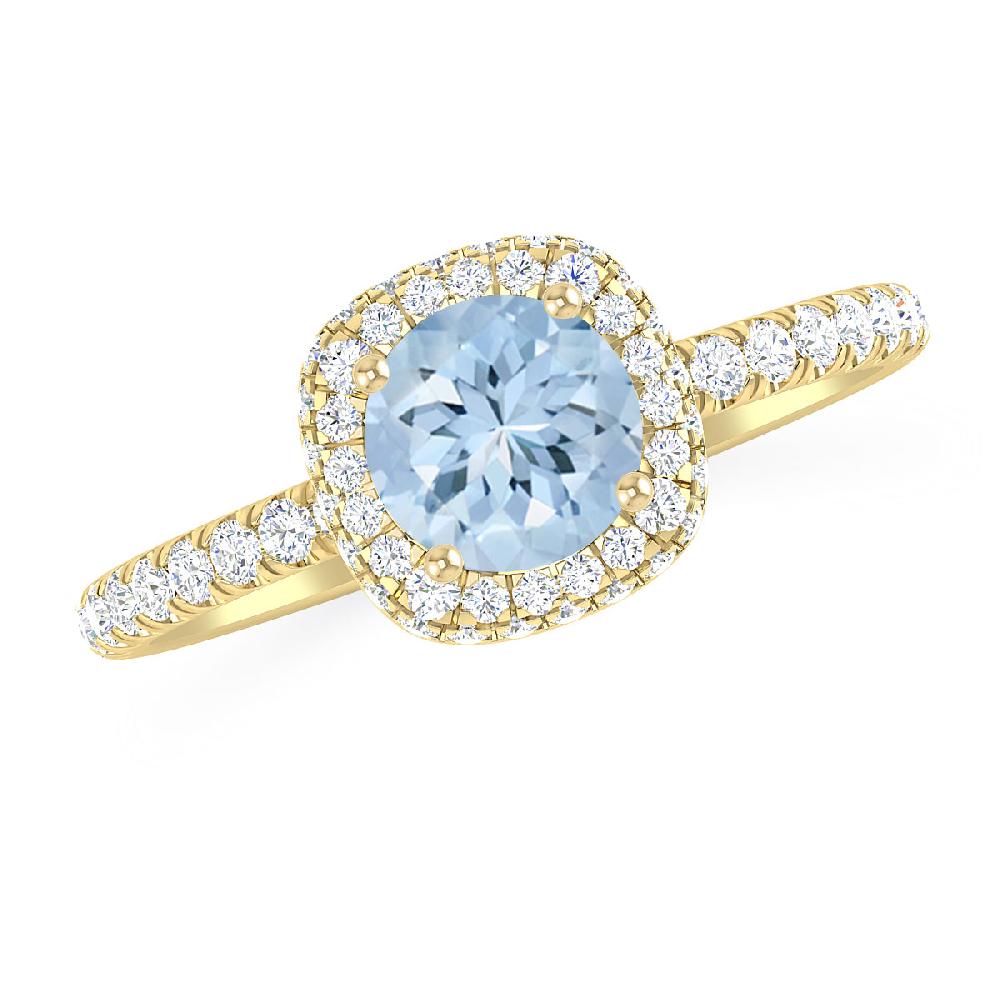 Yellow Gold - Aquamarine
