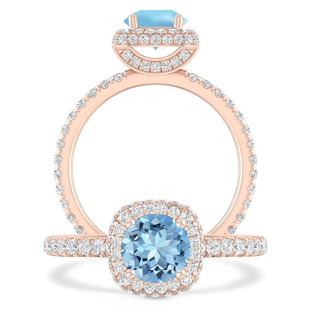 Rose Gold - Aquamarine