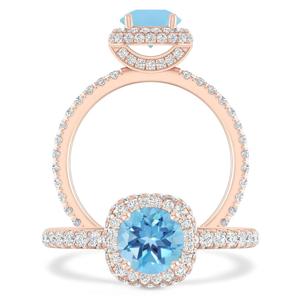 Rose Gold - Blue Topaz