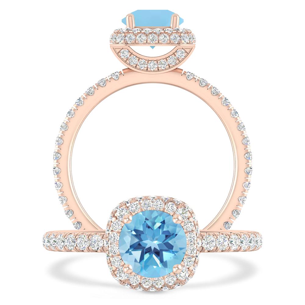 Rose Gold - Blue Topaz