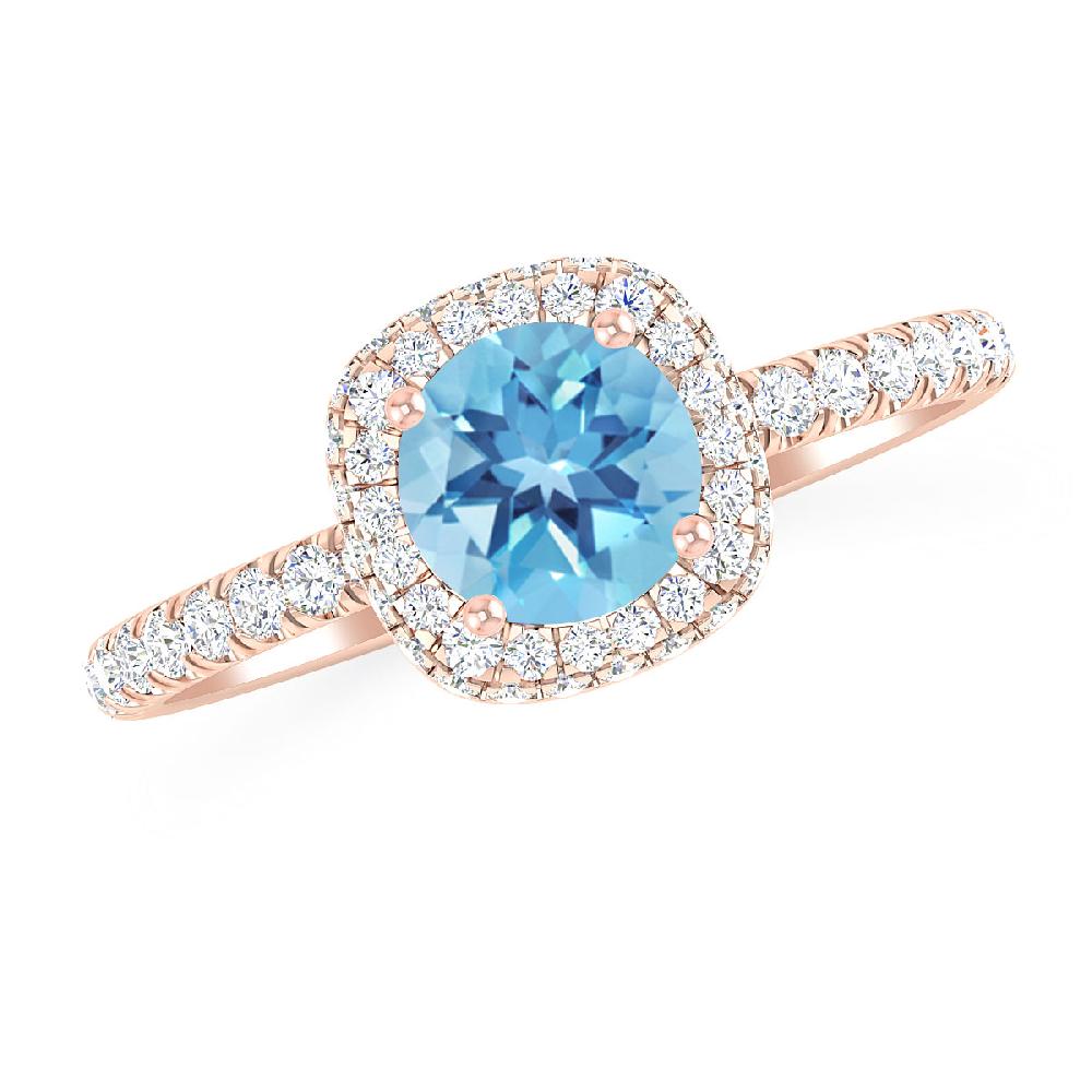 Rose Gold - Blue Topaz