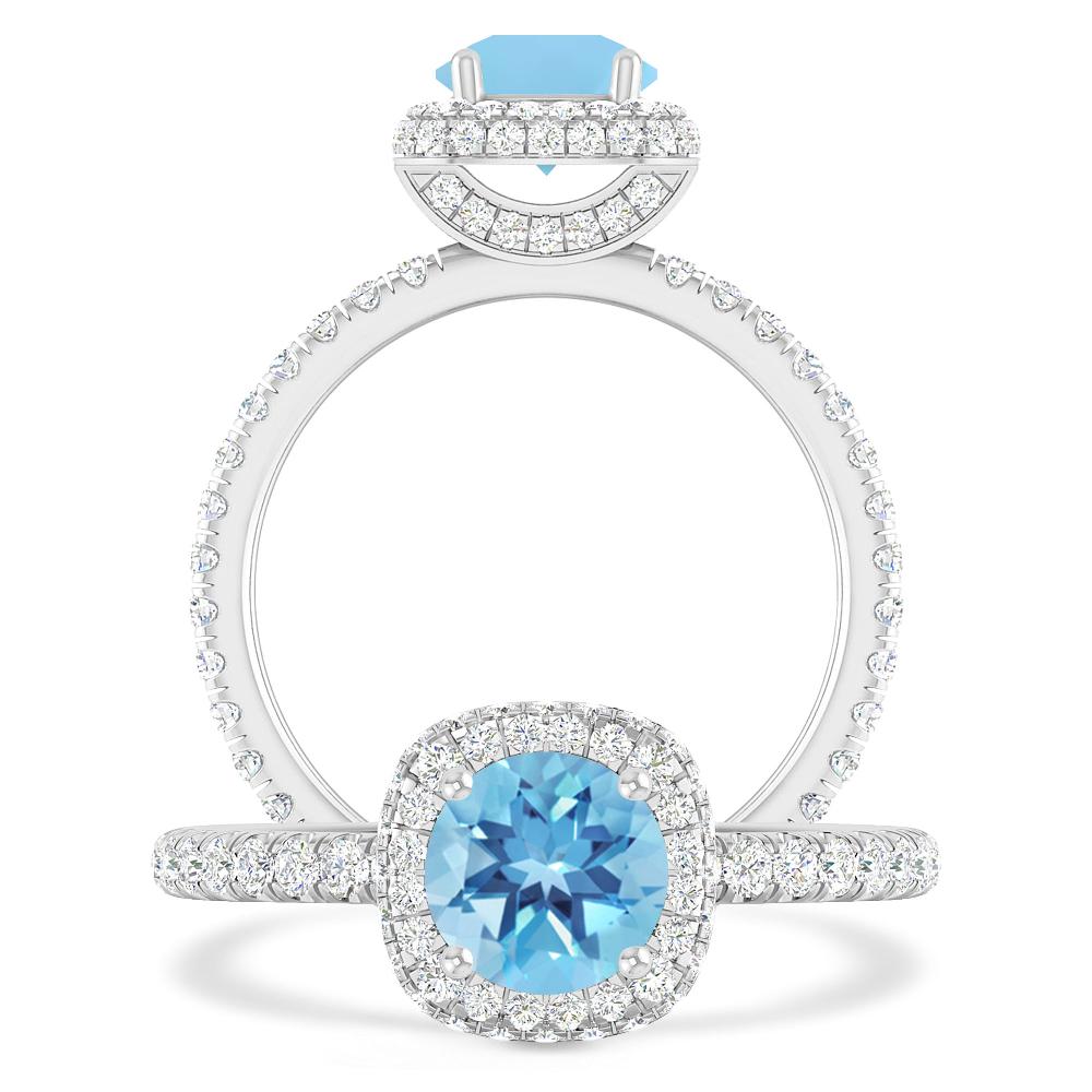 White Gold - Blue Topaz