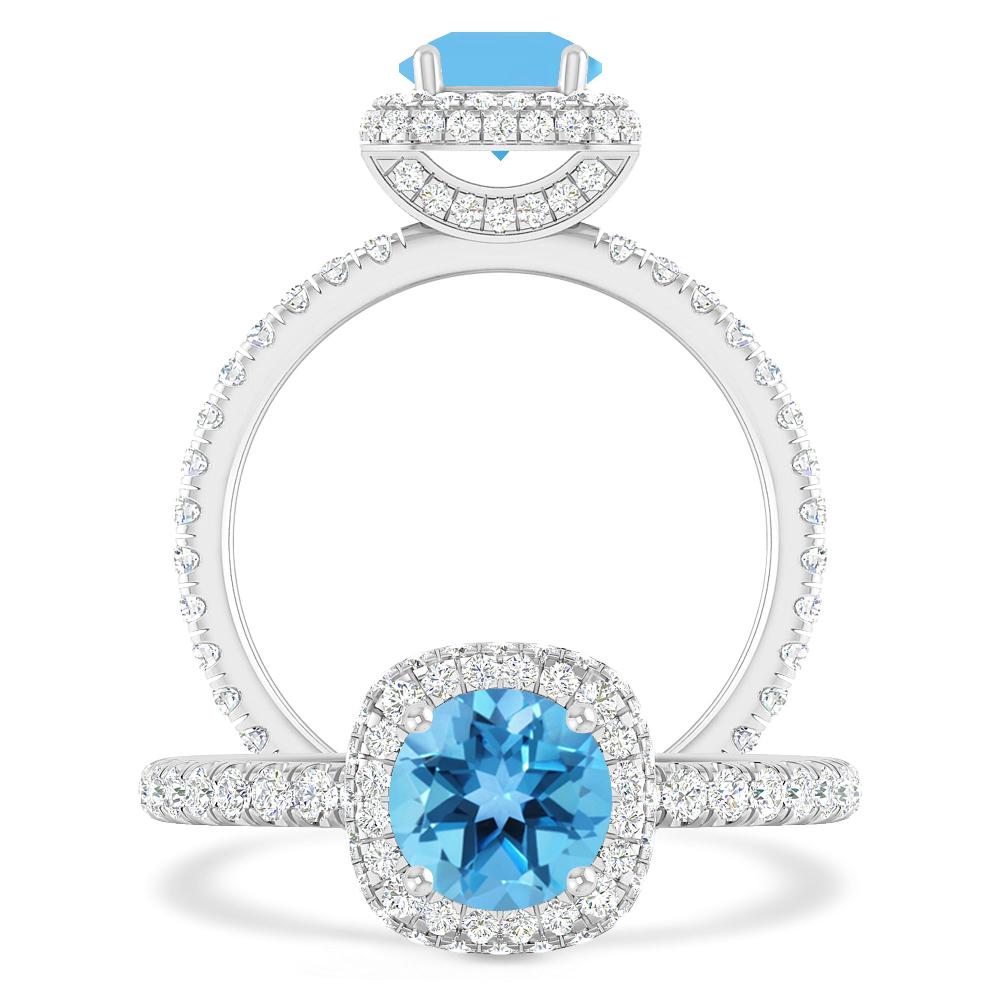 White Gold - Blue Topaz