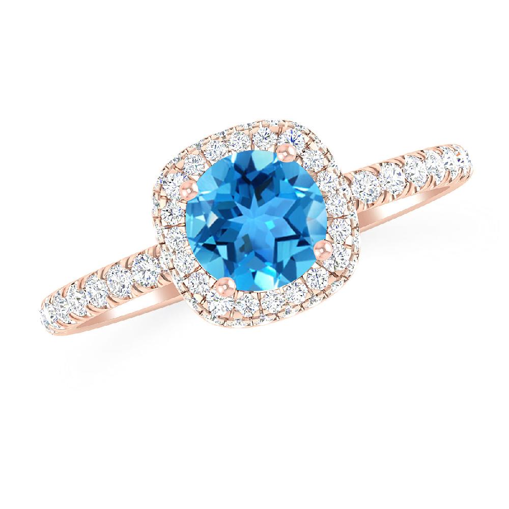 Rose Gold - Blue Topaz