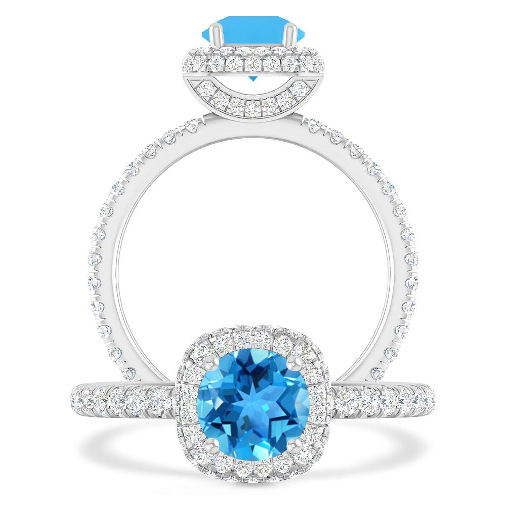 White Gold - Blue Topaz