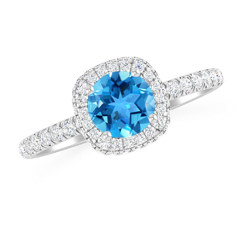 White Gold - Blue Topaz