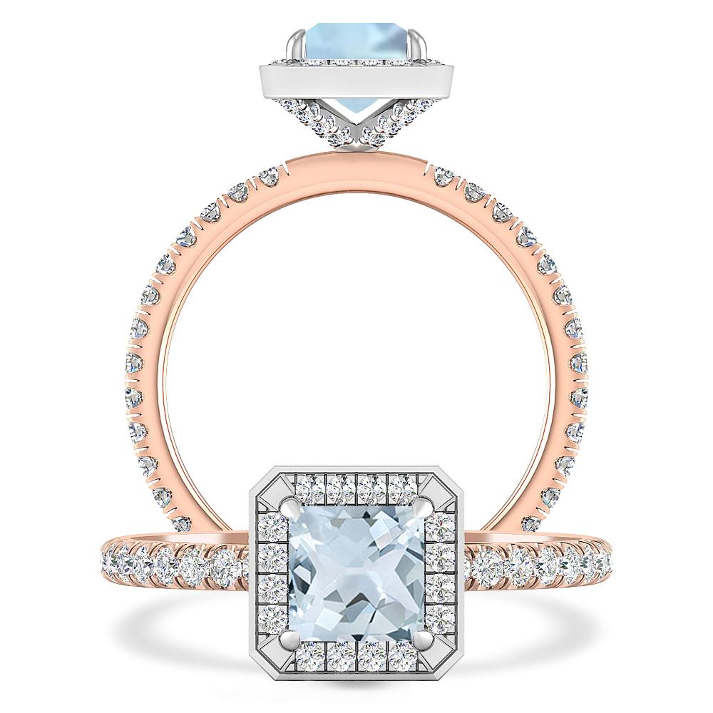 Rose Gold - Aquamarine