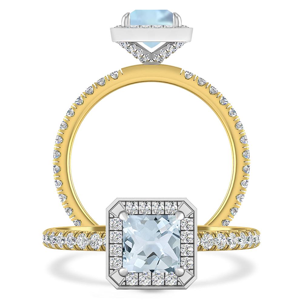 Yellow Gold - Aquamarine