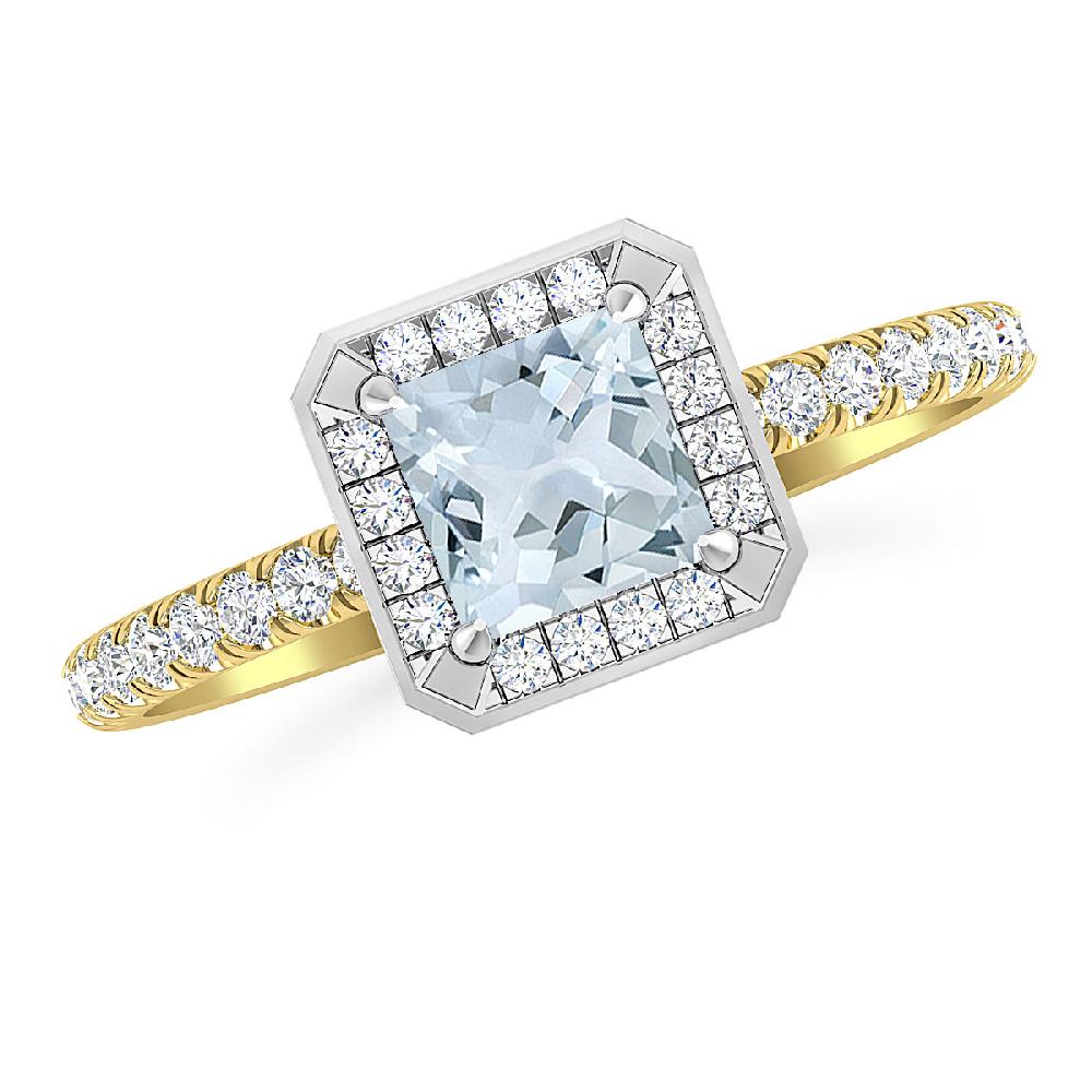 Yellow Gold - Aquamarine