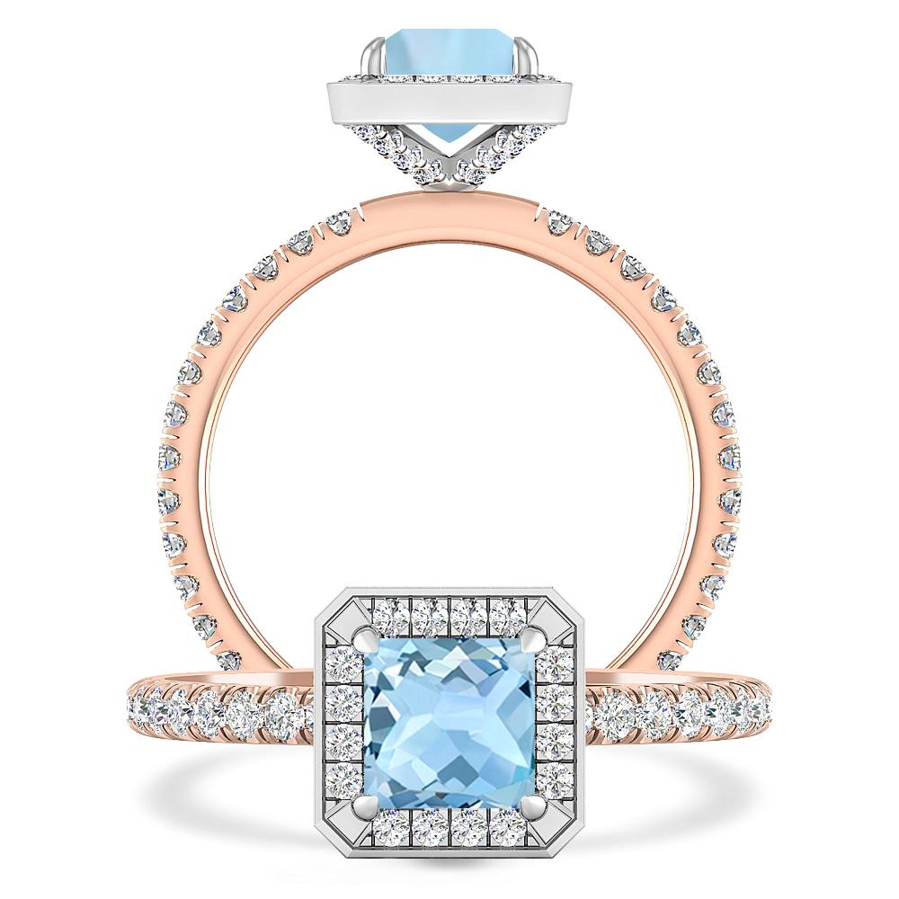 Rose Gold - Aquamarine