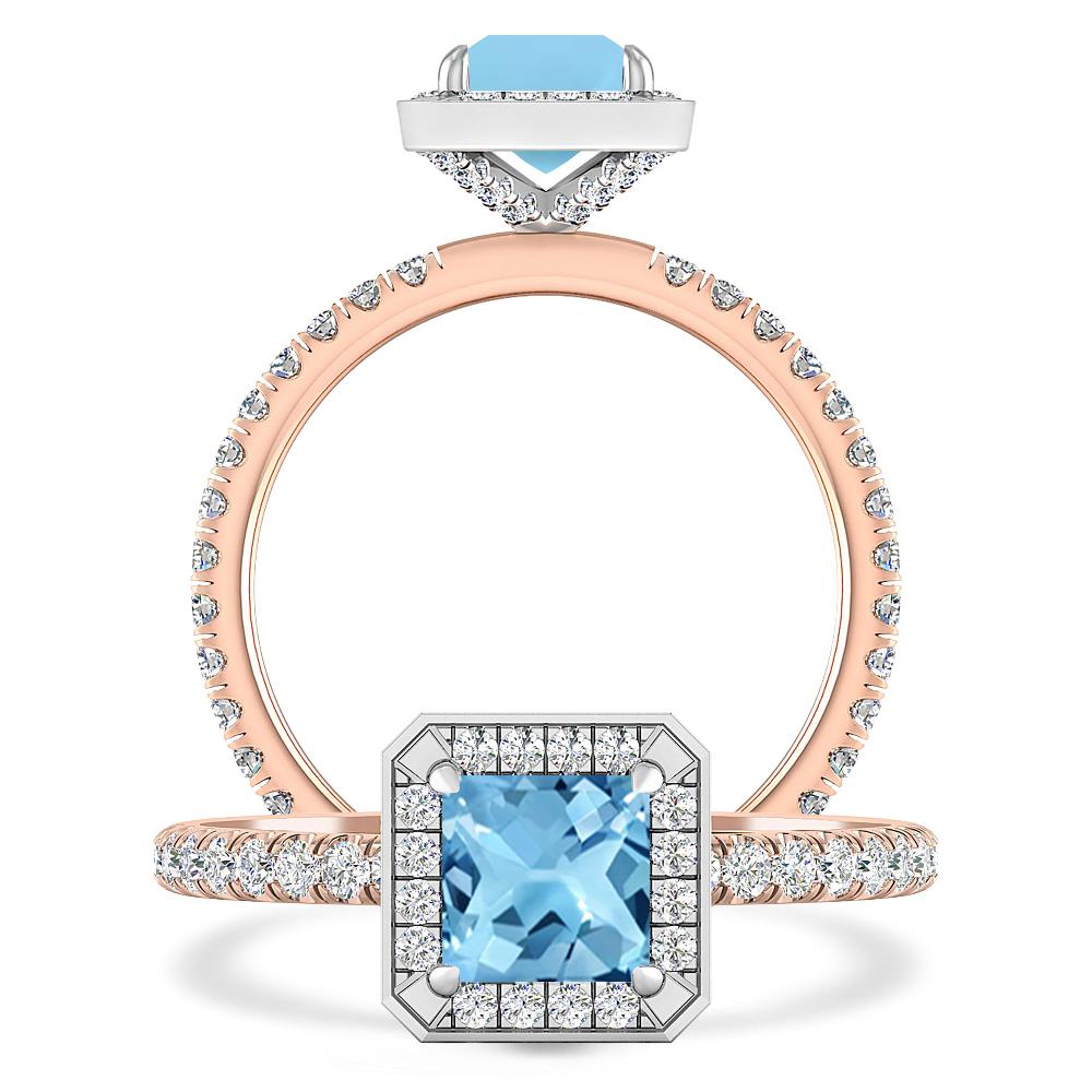 Rose Gold - Blue Topaz