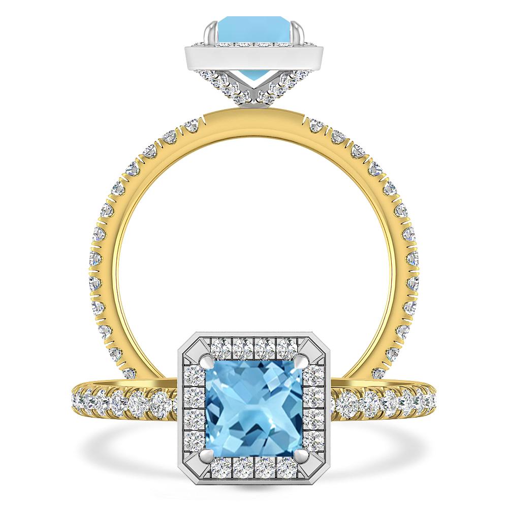 Yellow Gold - Blue Topaz