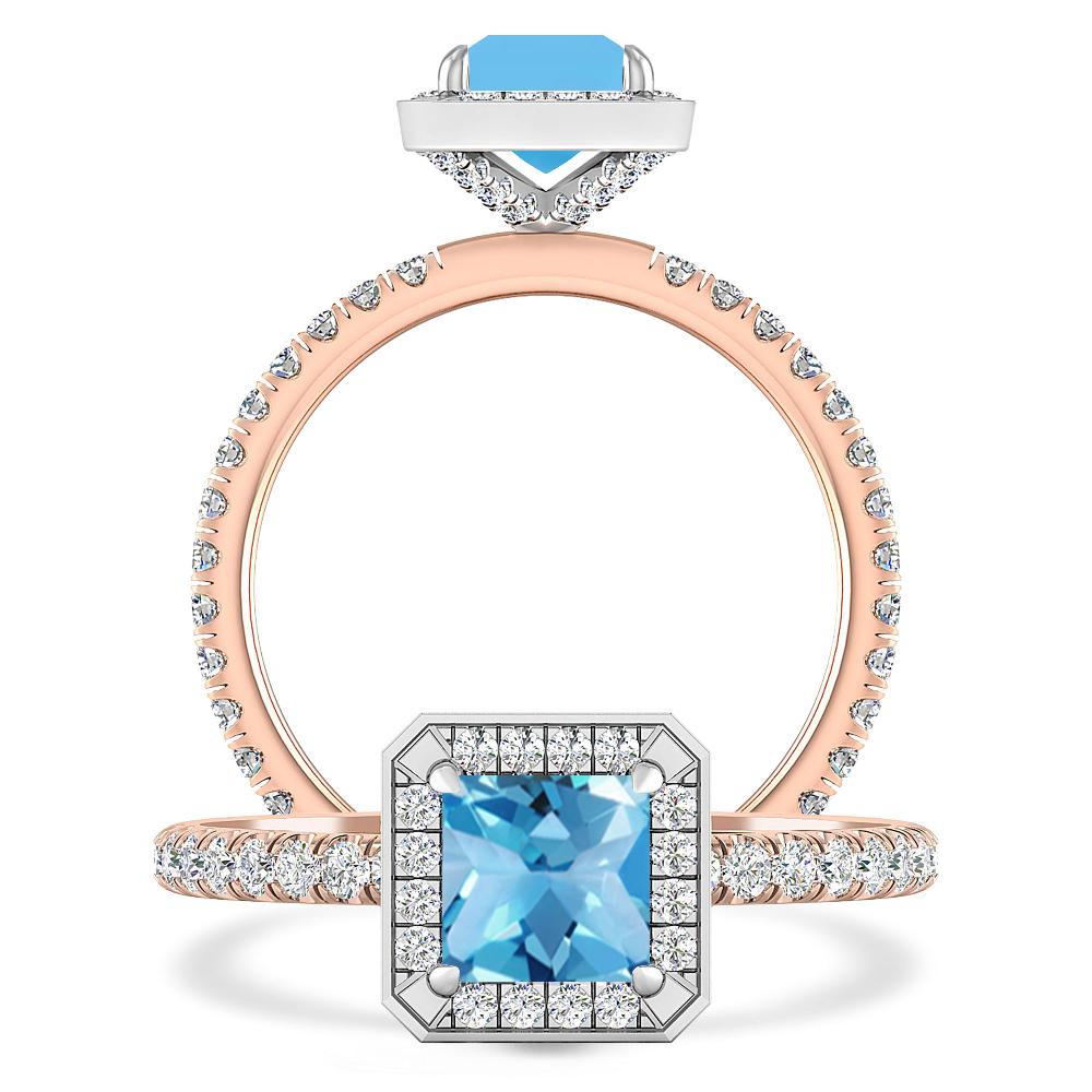 Rose Gold - Blue Topaz