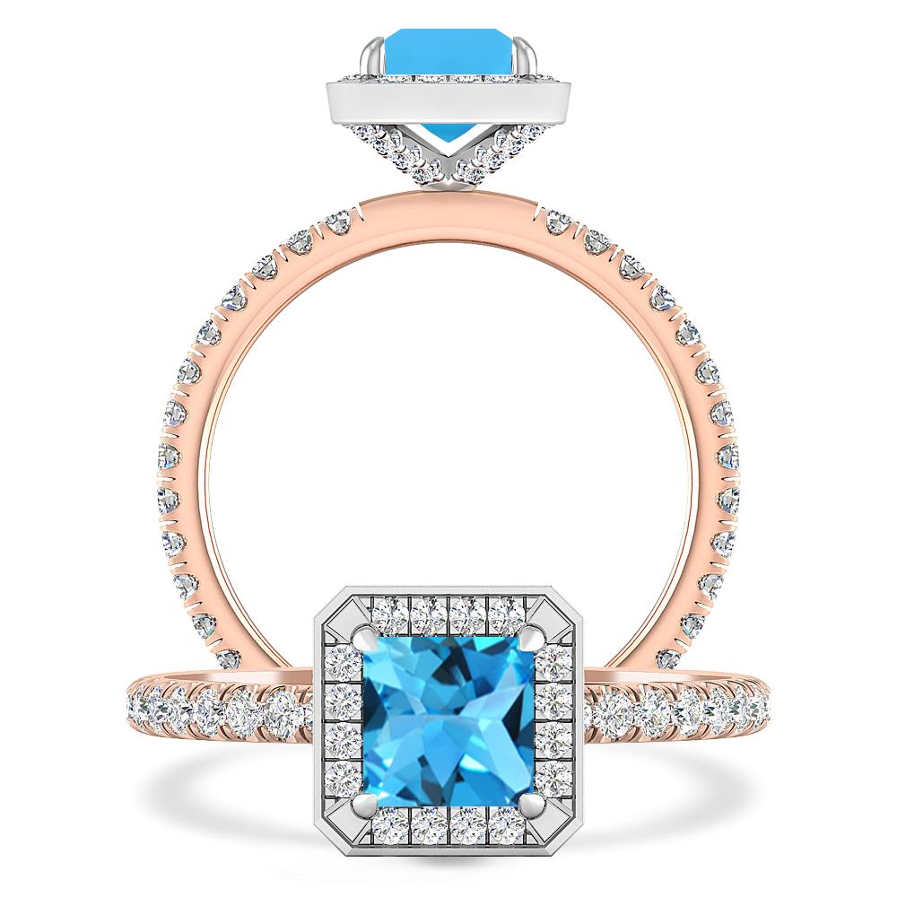 Rose Gold - Blue Topaz