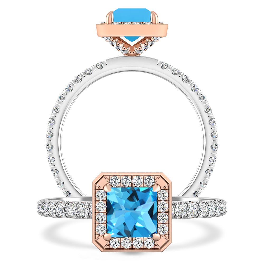 White Gold - Blue Topaz