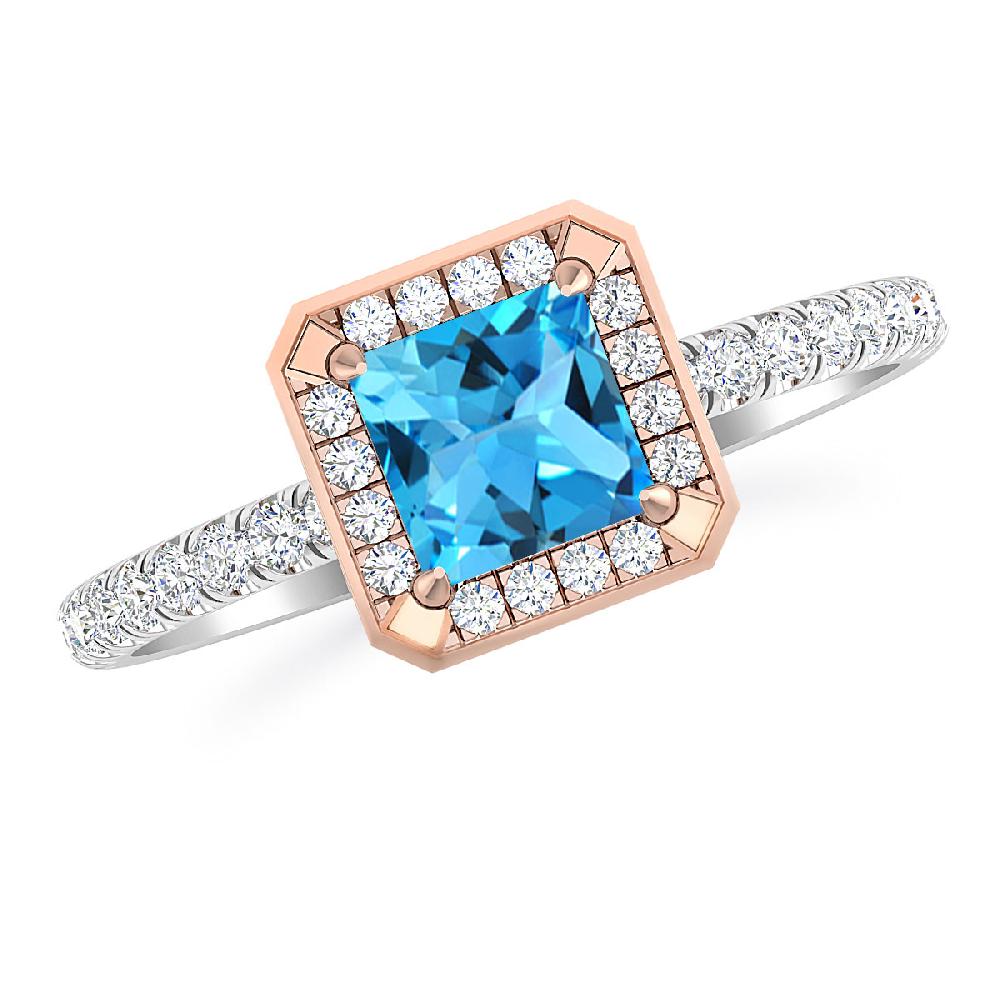 White Gold - Blue Topaz