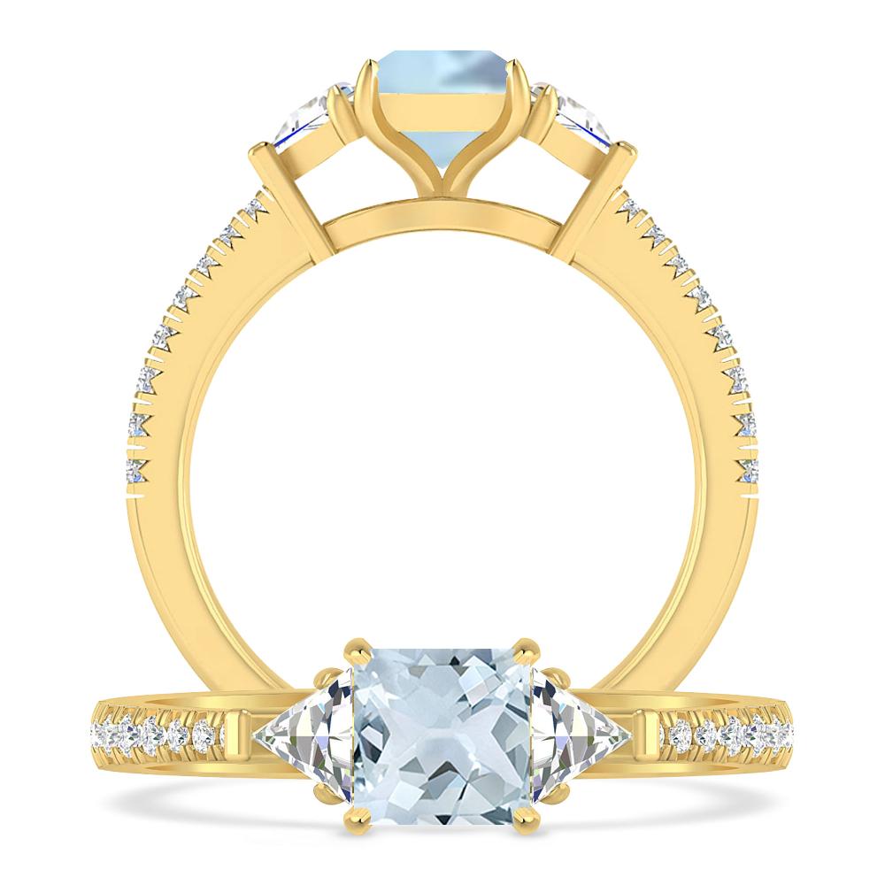 Yellow Gold - Aquamarine